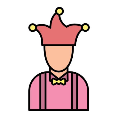 Crown vektör çizimi olan sevimli peri masalı adamı.