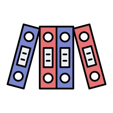 Tek ofis klasörlerinin vektör illüstrasyonu