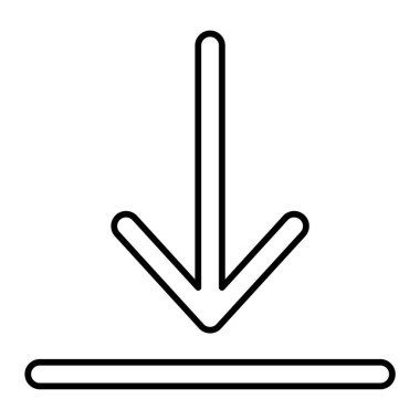 aşağı ok simgesi. Web için basit vektör çizgisi simgelerinin indirilmesi