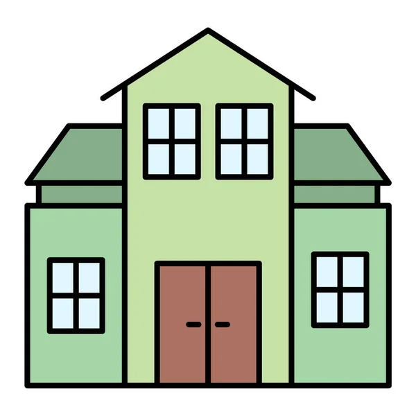 Haus Ikone Umriss Illustration Von Wohnhaus Vektor Symbole Für Web — Stockvektor