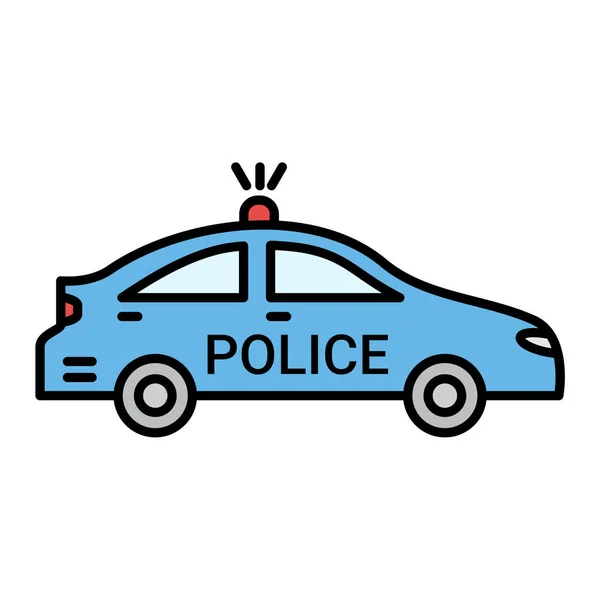 Police Car Icon Vector Thin Line Sign Isolated Contour Symbol — Stock Vector