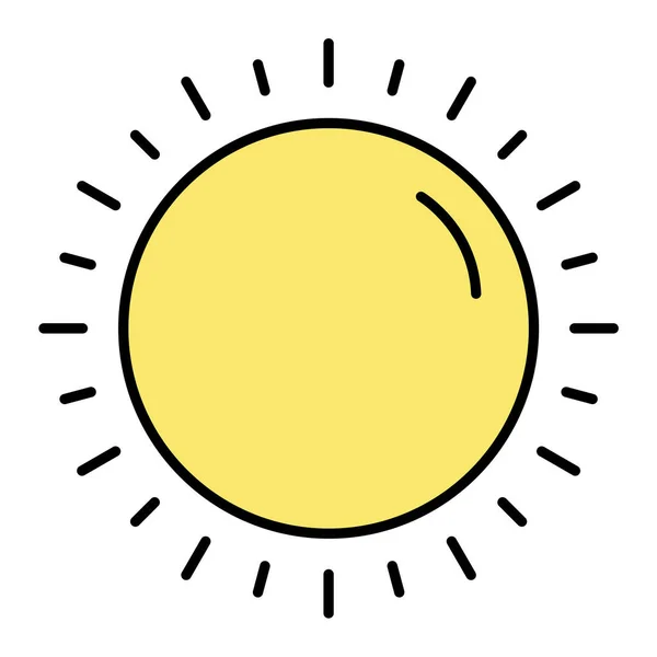 Güneş Ikonu Düz Dizayn Vektör Illüstrasyonu — Stok Vektör