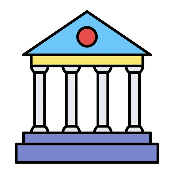 Ikona Budovy Banky Vektorová Ilustrace — Stockový vektor