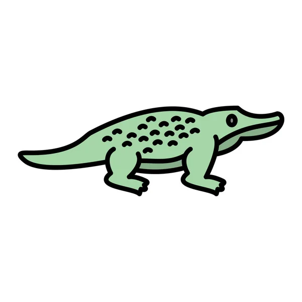 Vektorová Ilustrace Kresleného Krokodýla — Stockový vektor