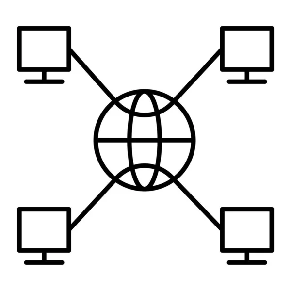 Netzwerkverbindung Vektorzeilensymbol — Stockvektor