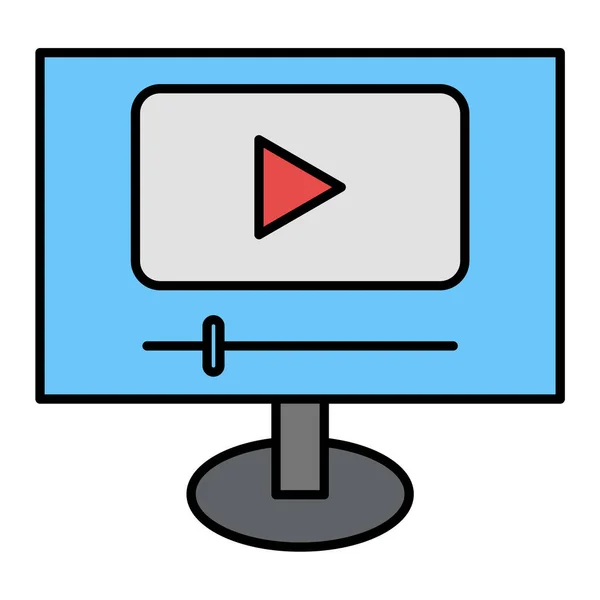 Ikona Ekranu Zarys Kamery Wideo Wektor Ilustracji Symbol — Wektor stockowy