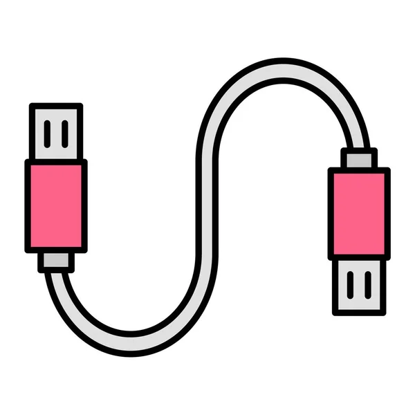 Usb Kabel Pictogram Vector Illustratie — Stockvector