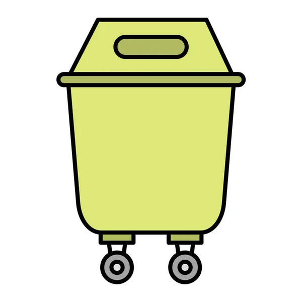 Trash Bin Vector Icon Flat Style Illustration Isolated White Background — Stock Vector