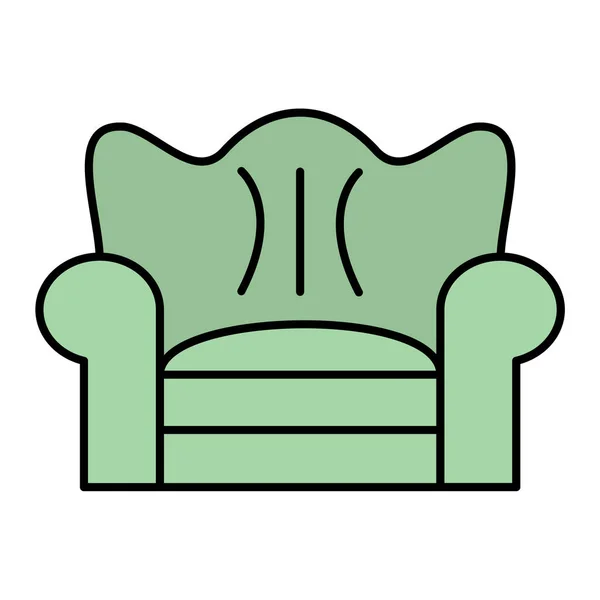 Ícone Sofá Assento Cadeira Ilustração Vetorial —  Vetores de Stock