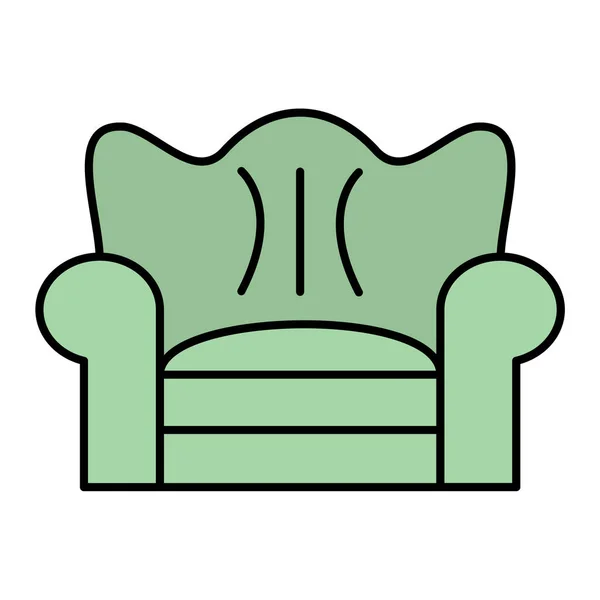 Icono Del Sofá Asiento Silla Vector Ilustración — Archivo Imágenes Vectoriales