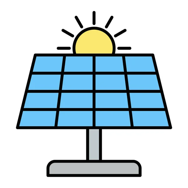 Panel Solar Con Diseño Ilustración Energía Vector Solar — Archivo Imágenes Vectoriales