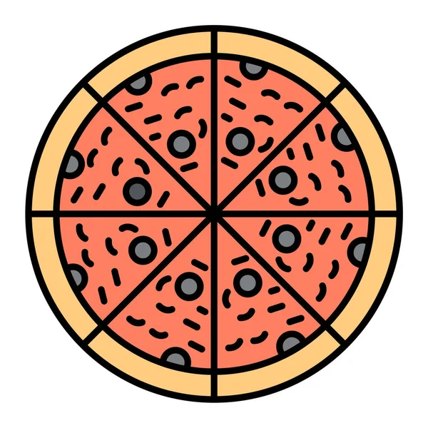 Ikona Pizzy Kreslený Obrázek Vektoru Řezu Bílém Pozadí — Stockový vektor