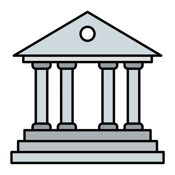 Icono Del Edificio Del Banco Ilustración Vectorial — Archivo Imágenes Vectoriales