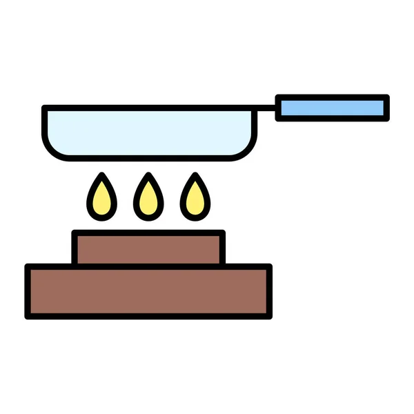 Ilustração Vetorial Cozinha Frigideira —  Vetores de Stock