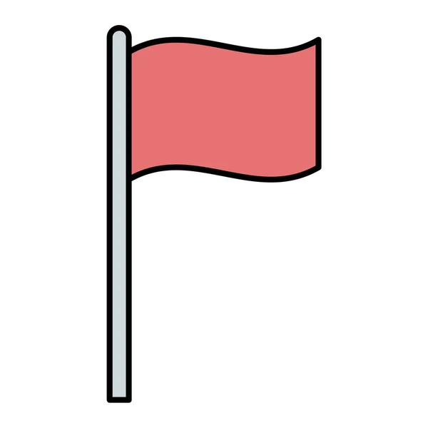 Landsikonens Flagga Tunn Linje Illustration Isolerad Vit Bakgrund — Stock vektor