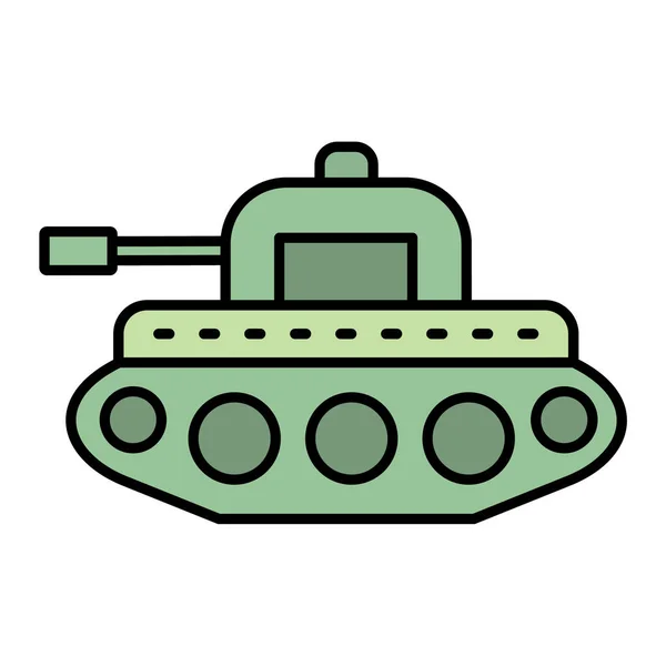 Katonai Tank Ikon Vázlat Illusztrációja Tengeralattjáró Vektor Ikonok Web — Stock Vector