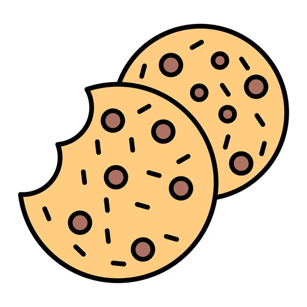 Ícone Biscoito Delicioso Esboço Biscoitos Cookies Ilustração Vetorial Isolado Fundo — Vetor de Stock