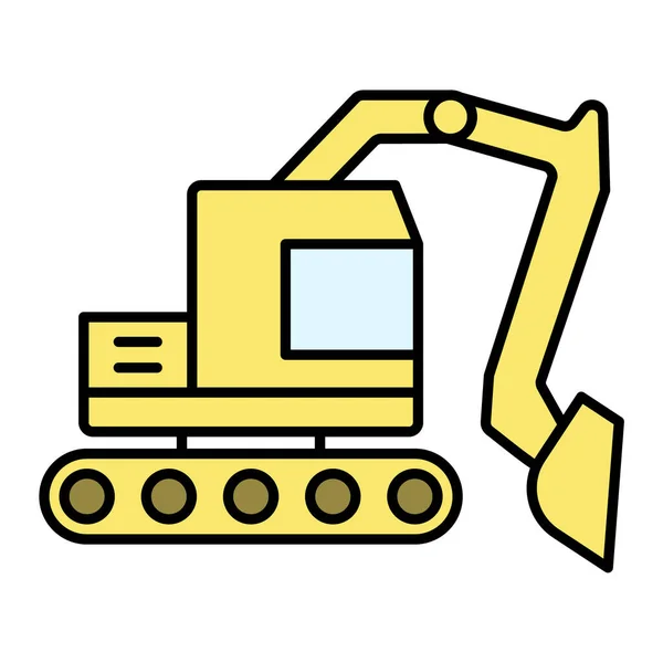 Excavator Icon Outline Illustration Construction Vector Icons Web — Stock Vector