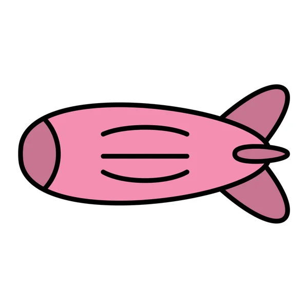 Garabato Dibujos Animados Avión Rosa — Vector de stock