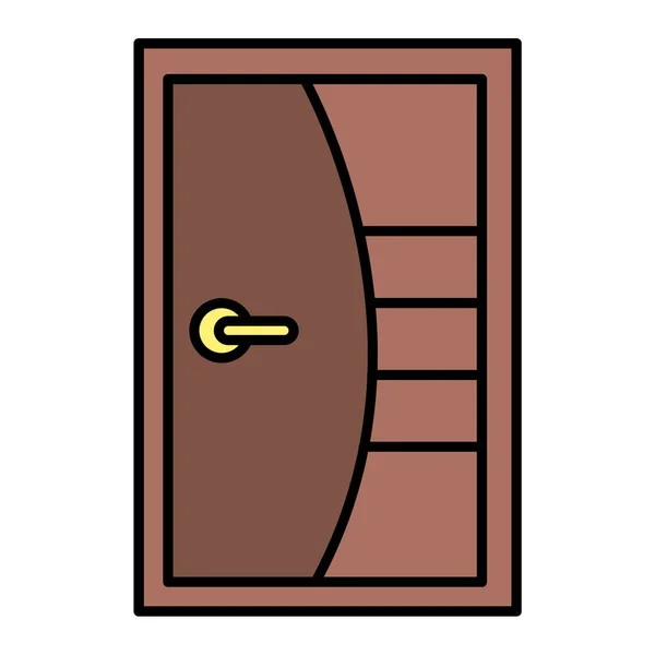 Ikon Handle Pintu Dalam Gaya Datar Pada Ilustrasi Vektor Terisolasi - Stok Vektor