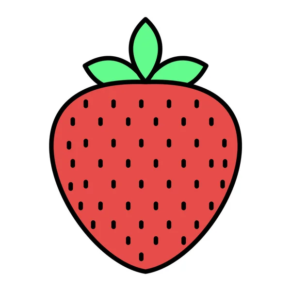 Erdbeerfrucht Ikone Karikatur Von Frischen Erdbeeren Vektor Illustration Für Web — Stockvektor