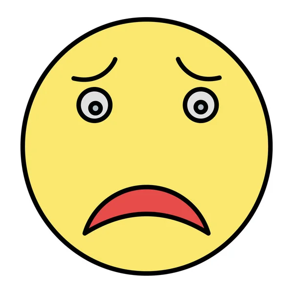 Sad Face Emoticon Icon Vector Illustration — Stock Vector