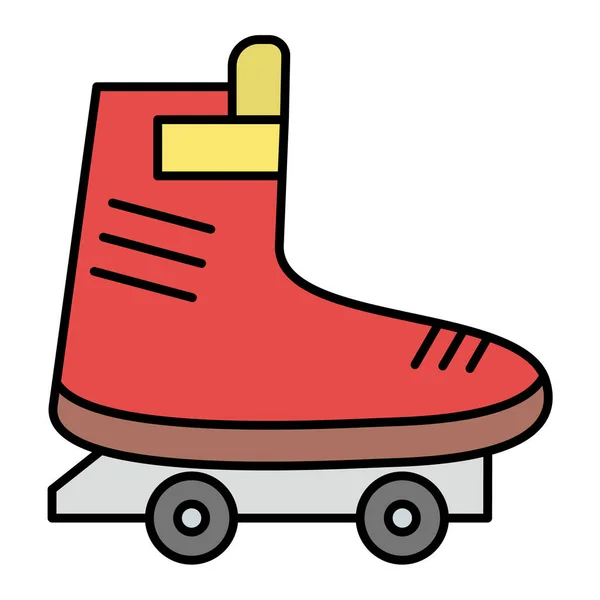 ローラースケートアイコン ウェブ用スケートボードのアイコンの概略図 — ストックベクタ