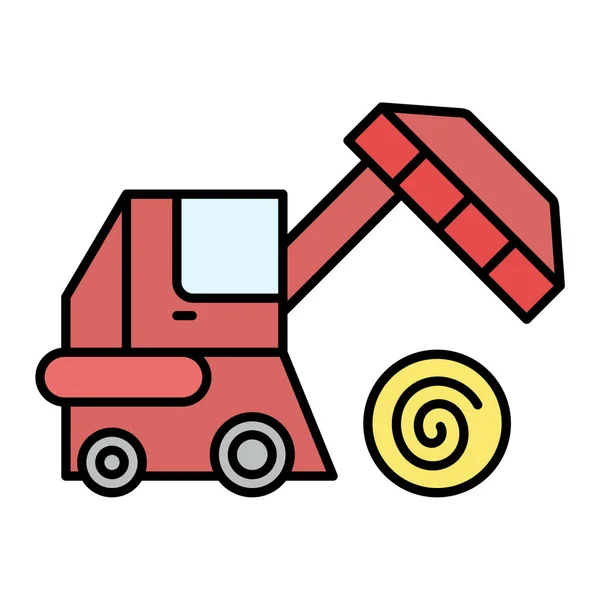 Ikona Vysokozdvižného Vozíku Obrys Ilustrace Vektorových Ikon Stavebních Automobilů Pro — Stockový vektor