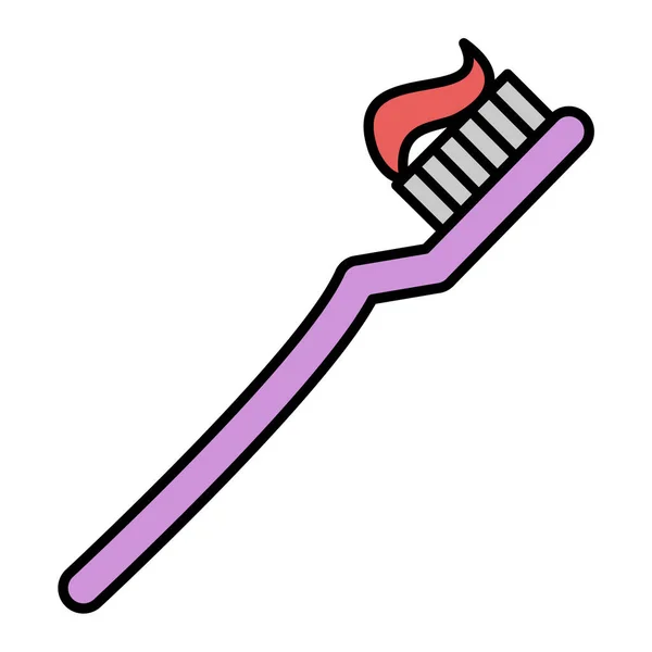 Οδοντόβουρτσα Απεικόνιση Περίγραμμα Του Φορέα Οδοντόκρεμας Απομονωμένο Επίπεδο Στυλ — Διανυσματικό Αρχείο