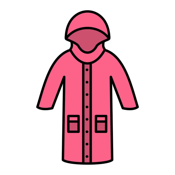 Διανυσματική Απεικόνιση Μιας Γυναίκας Που Φοράει Αδιάβροχο — Διανυσματικό Αρχείο