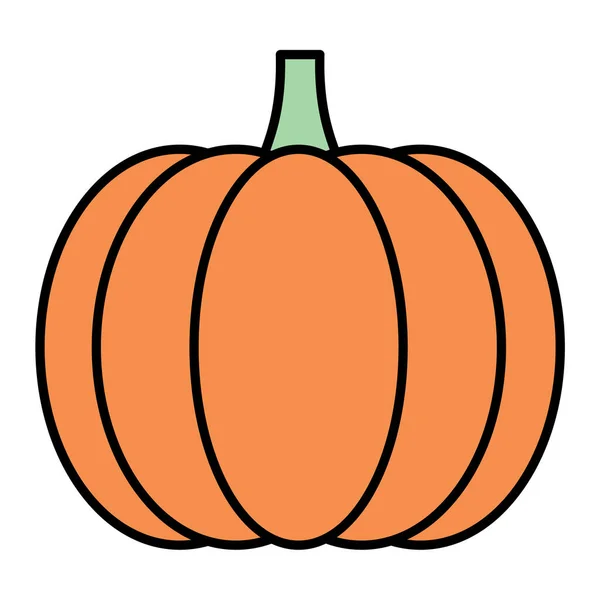 Halloween Pompoen Icoon Cartoon Illustratie Van Thanksgiving Vector Geïsoleerde Outline — Stockvector