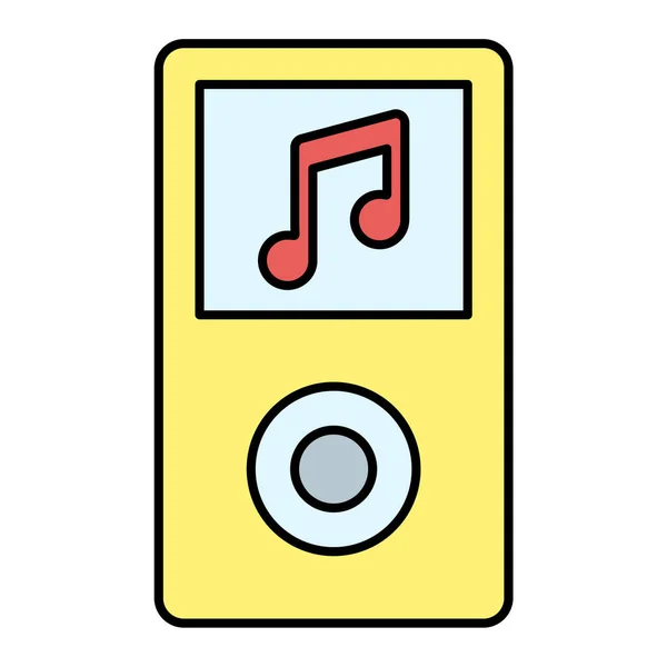 Ícone Nota Música Delinear Ícones Vetor Dispositivo Áudio Para Web — Vetor de Stock