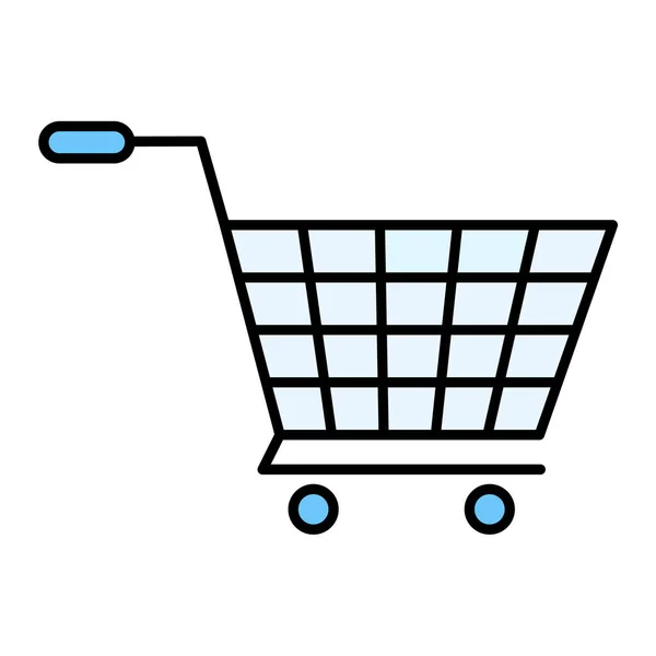 Shopping Cart Icon Flat Illustration Supermarket Trolley Vector Icons Web — Stock Vector