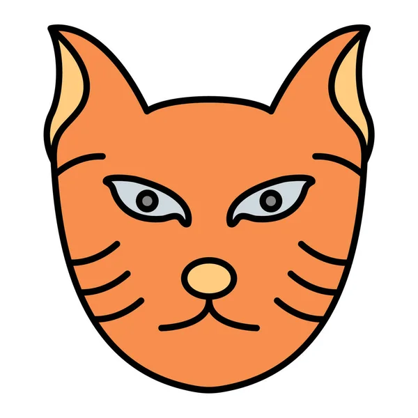 Katzengesicht Symbol Cartoon Illustration Von Niedlichen Kätzchen Vektorsymbolen Für Das — Stockvektor