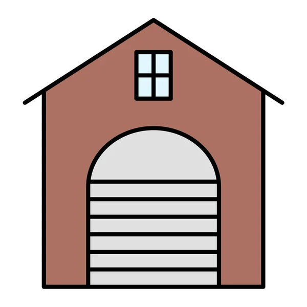 Σπίτι Κτίριο Εικονίδιο Γελοιογραφία Του Αχυρώνα Σπίτι Διανυσματική Απεικόνιση Λευκό — Διανυσματικό Αρχείο