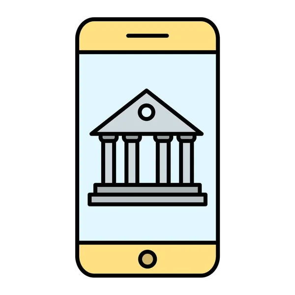 Smartphone Met Bank Mobiel Bankieren Vector Illustratie Ontwerp — Stockvector