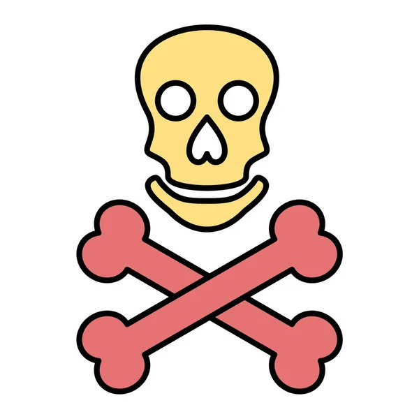 Skull Bones Icon Vector Illustration — Stock Vector