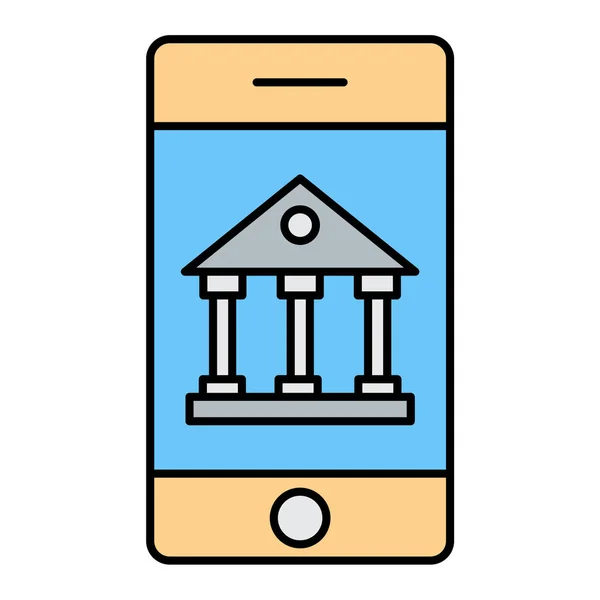 Mobiel Bankieren Icoon Vector Illustratie — Stockvector