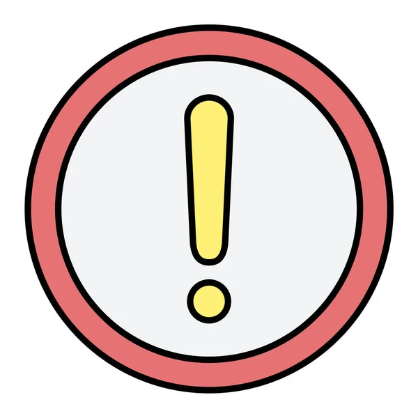Exclamation Mark Sign Icon Warning Symbol Hazard Danger Flat Design — Stock Vector