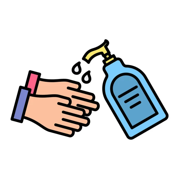 Hände Waschen Flaschenvektor Illustration — Stockvektor
