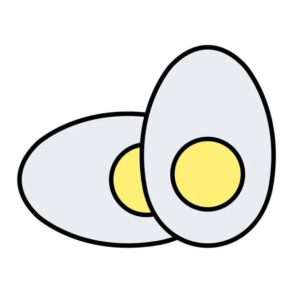 卵のアイコン チキンベクトルの概略図です 孤立した輪郭の背景 — ストックベクタ