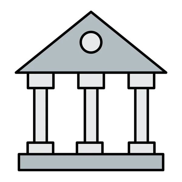 Icono Del Edificio Del Banco Ilustración Del Vector — Archivo Imágenes Vectoriales