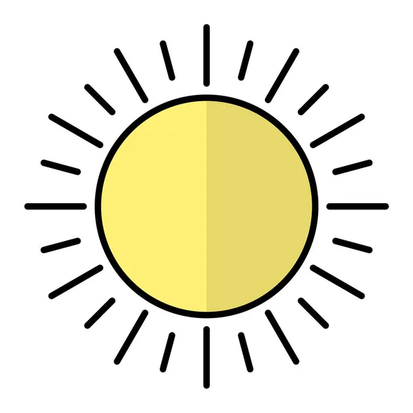 Sun Flat Icon Isolated White Background Vector Illustration — Stock Vector