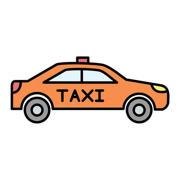 Icono Taxi Estilo Moda Fondo Aislado Coche Vehículo Automóvil Transporte — Vector de stock
