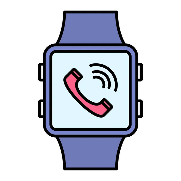 Smart Watch Icon Outline Smartwatch Smartphone Vector Illustration Isolated White — Stock Vector