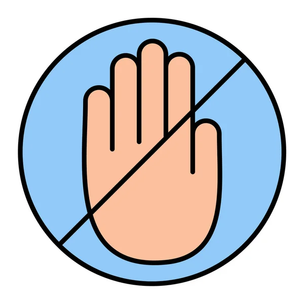 Χέρι Σήμα Στοπ Εικονίδιο Επίπεδη Απεικόνιση Των Δακτύλων Διανυσματικά Εικονίδια — Διανυσματικό Αρχείο