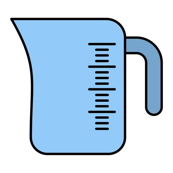 水滴のアイコン ガラス製のビーカーのアイコンの概略図 — ストックベクタ