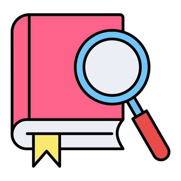 Book Magnifying Glass Line Style Icon Vector Illustration Design — Stock Vector