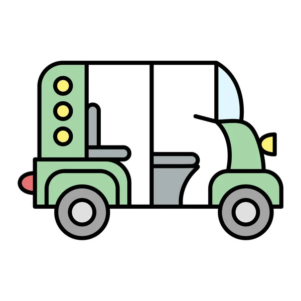 汽车运输图标 概述卡车运送矢量图解符号 快速运输车辆和设备 — 图库矢量图片