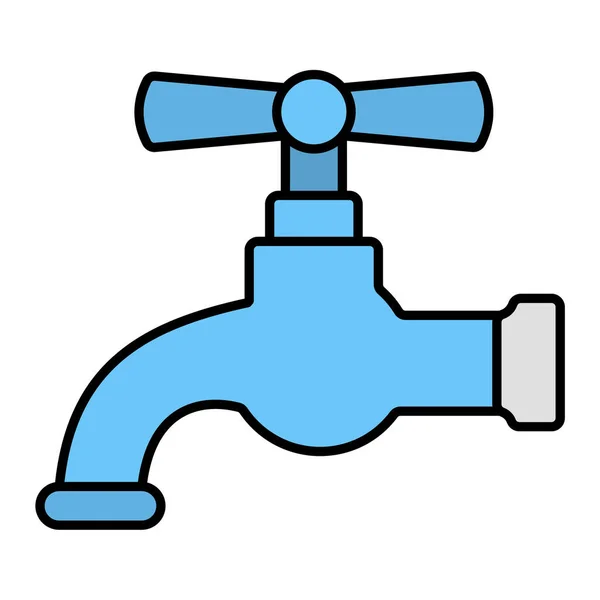 Water Tap Icon Outline Faucet Vector Illustration White Background — Stock Vector